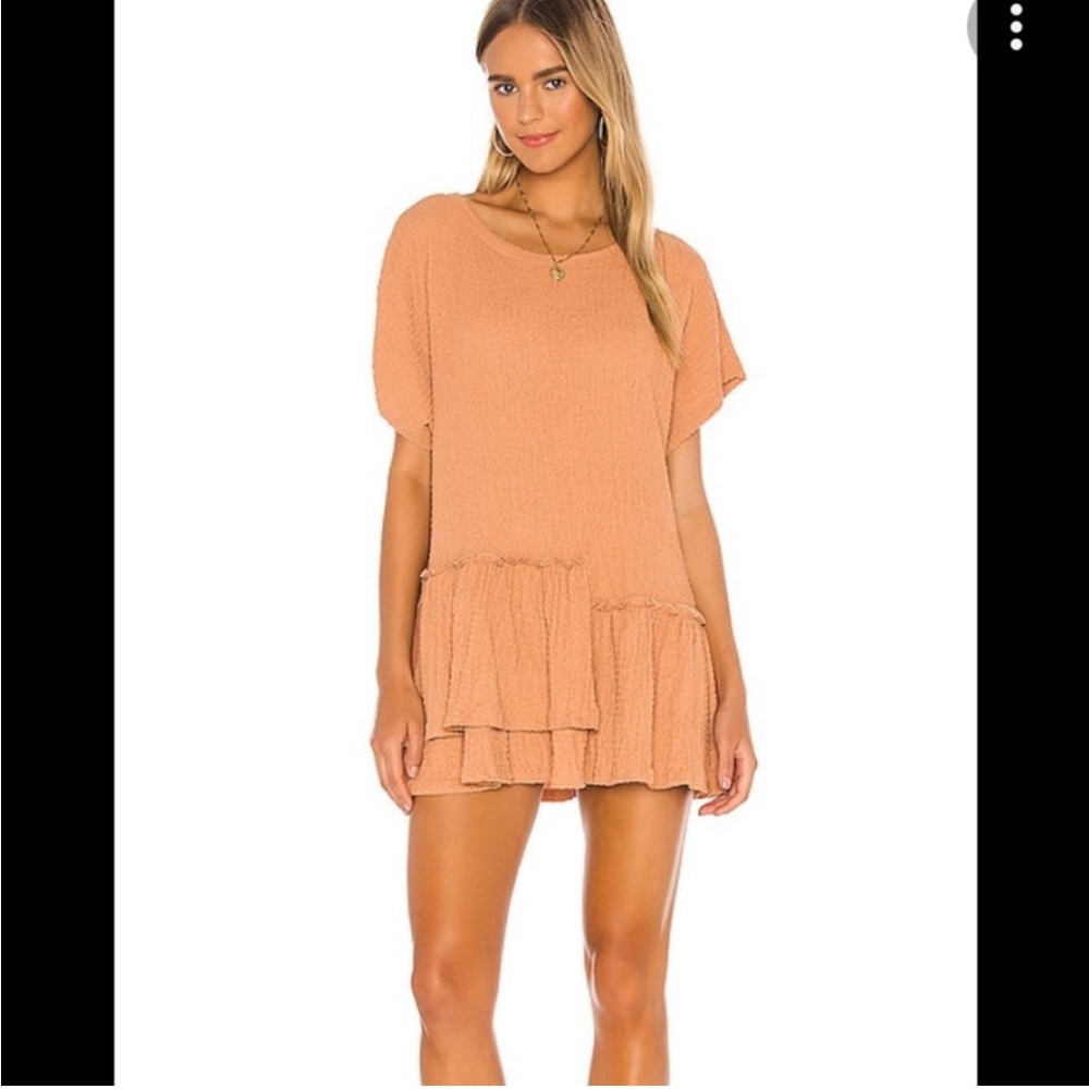 Free People Beach Marni Asymmetrical Ruffle Tunic Babydoll Dress. Size M